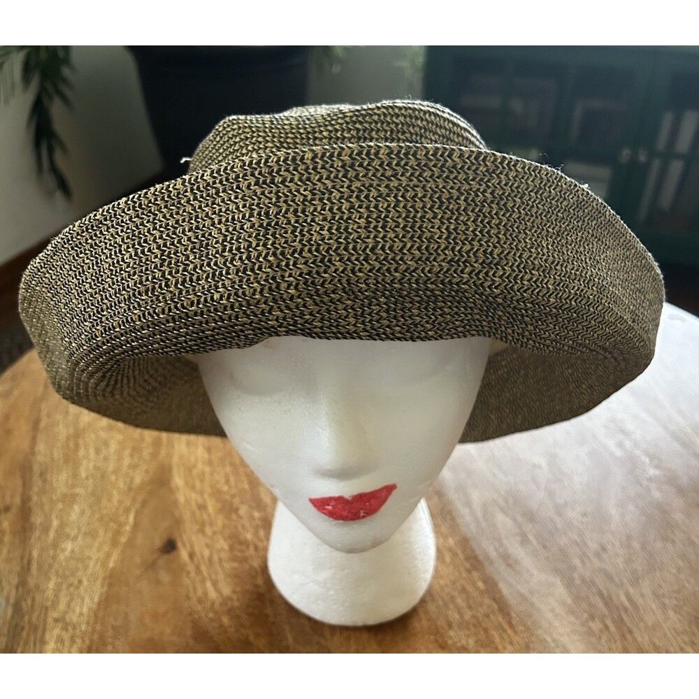 Vintage Smith & Hawken Paper Hat Floppy Wide Brim Woven Sun Garden Cruisewear